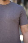 Erkek Ağaç Kabuğu Desenli Kısa Kollu T-shirt resmi